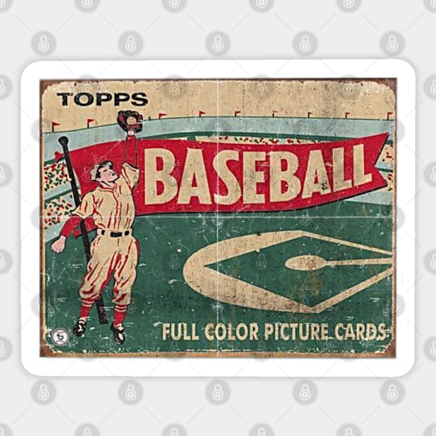 Vintage Baseball Trading Card Sticker by Alema Art